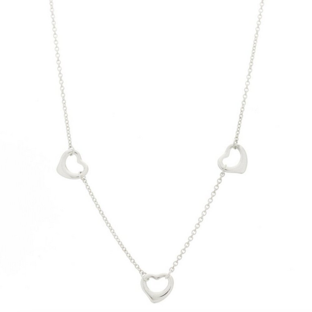 Tiffany & Co. silver three open hearts Elsa Peretti necklace - Picture 6 of 6